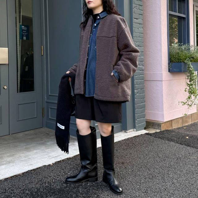 フレディエミュ（fredy emue）/《防風》ボアノーカラーブルゾン