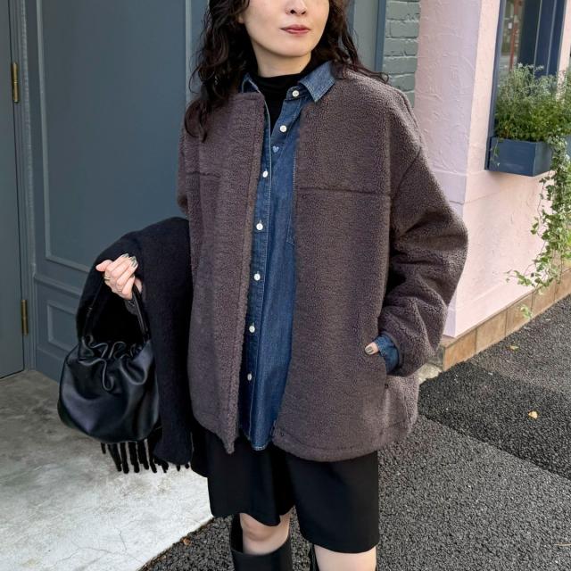 フレディエミュ（fredy emue）/《防風》ボアノーカラーブルゾン