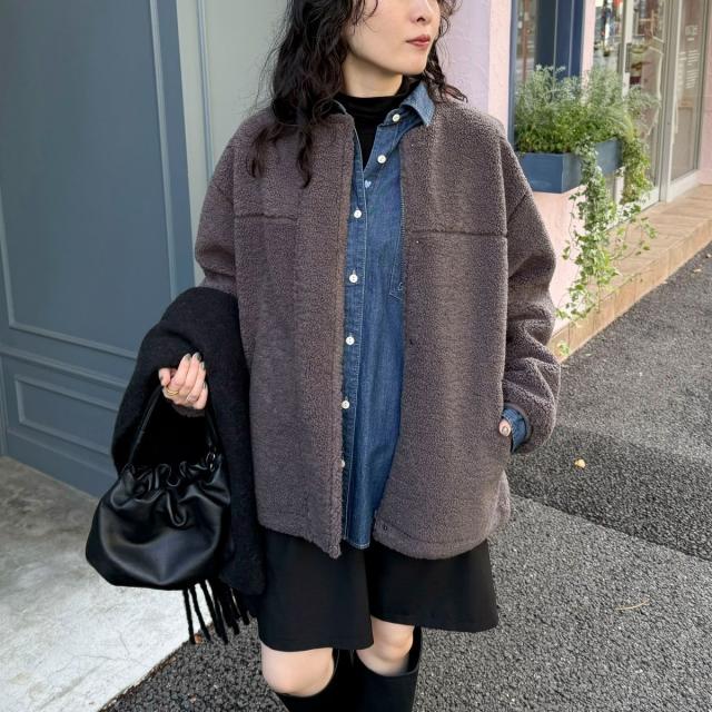 フレディエミュ（fredy emue）/《防風》ボアノーカラーブルゾン