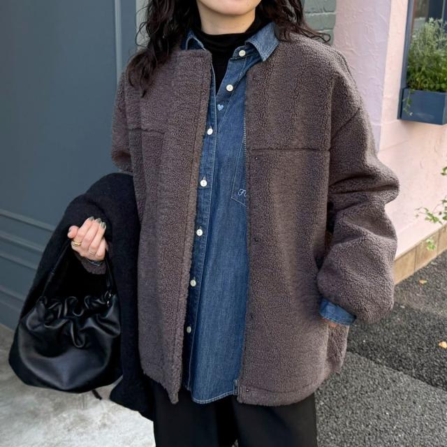 フレディエミュ（fredy emue）/《防風》ボアノーカラーブルゾン