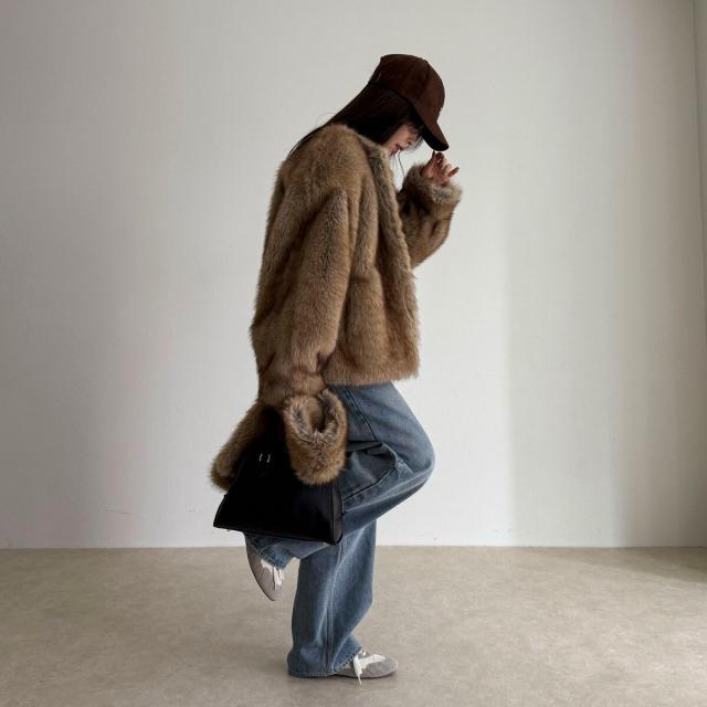 フレディエミュ（fredy emue）/《WEB限定》【HAVELESS/ハブレス】BLAIRマフラ付きファーコート