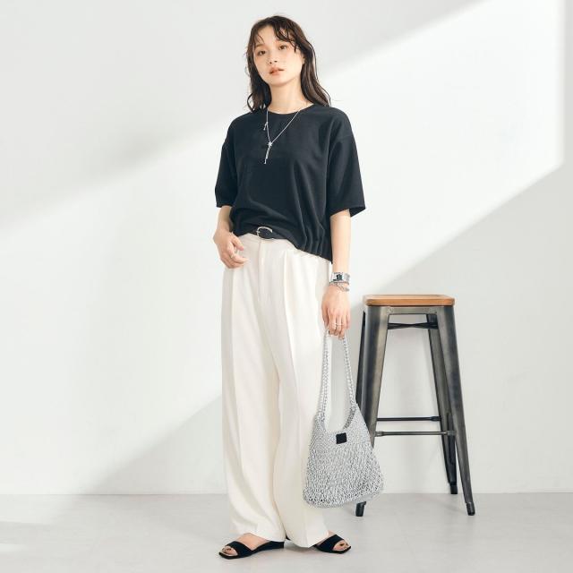 フレディエミュ（fredy emue）/カットジョーゼット5分袖プルオーバーの 