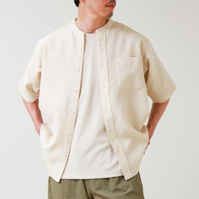グロスター（GLOSTER）/【セットアップ対応】リネンライクバンドカラーシャツ