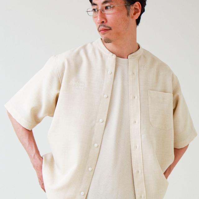 グロスター（GLOSTER）/【セットアップ対応】リネンライクバンドカラーシャツ_9