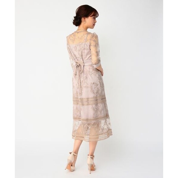 ドリードール（Dorry Doll）/花柄幾何学模様レース ミモレ丈