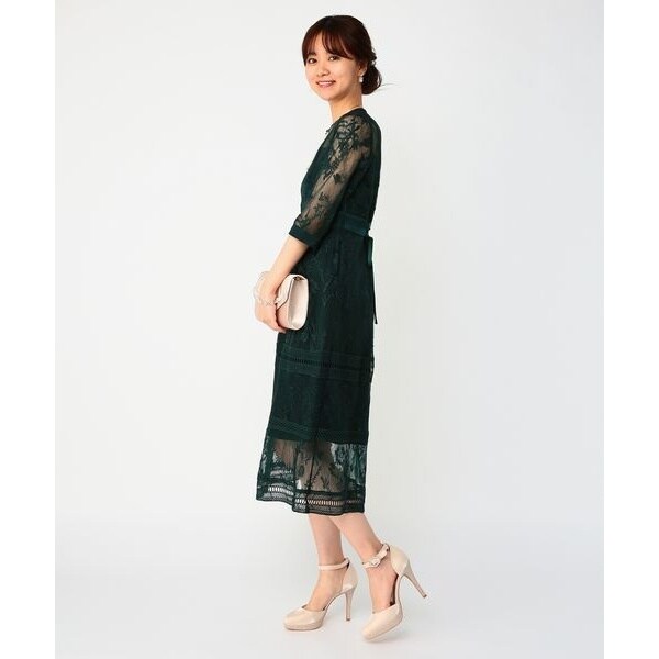 新品未使用♡ドリードール 花柄幾何学模様レースワンピースドレス セミフォーマル ドリードール（Dorry Doll）/花柄幾何学模様レース ミモレ丈