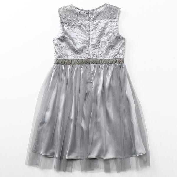 ドリードール（Dorry Doll）/《KIDS　DRESS》模様柄刺繍入りレース切り替えチュールスカート　ワンピースドレス