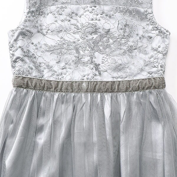 ドリードール（Dorry Doll）/《KIDS　DRESS》模様柄刺繍入りレース切り替えチュールスカート　ワンピースドレス