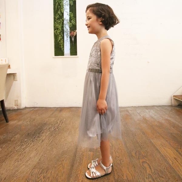 ドリードール（Dorry Doll）/《KIDS　DRESS》模様柄刺繍入りレース切り替えチュールスカート　ワンピースドレス