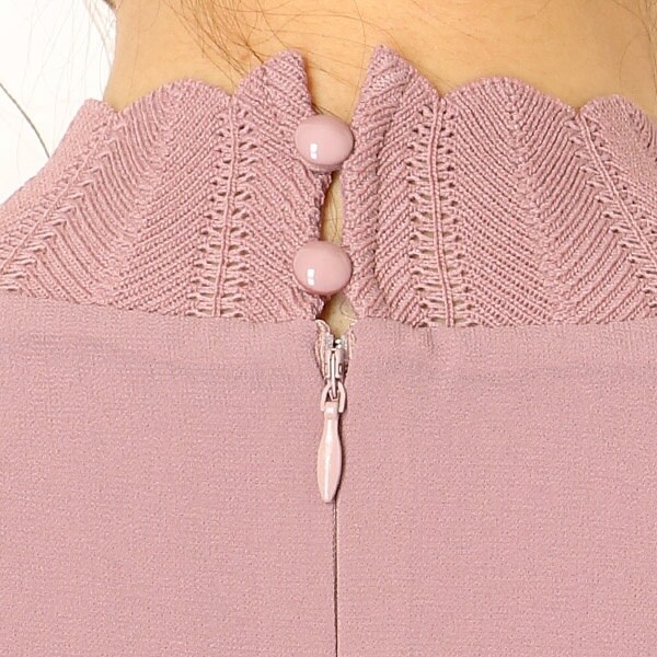 リュクス ブリュレ（Luxe brille）/袖口リブ編みニット ハイカラー