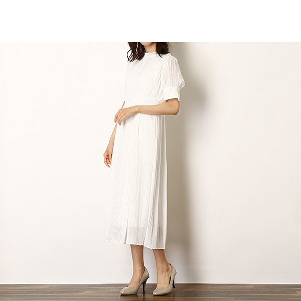 リュクスブリエ/プリーツ加工ウエスト切替アイラインワンピース