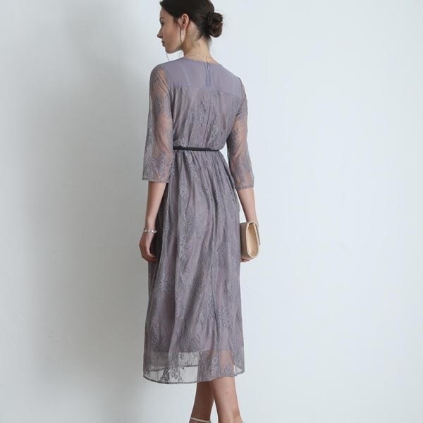 リュクス　ブリュレ（Luxe brille）/Luxe brille デコルテシアー総レースL/Gワンピースドレス《WEB限定》