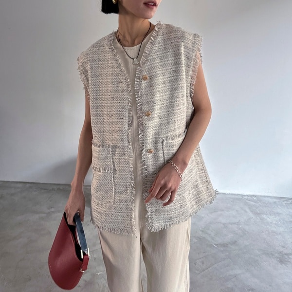 ドゥ アルシーヴ（Doux archives）/ＢＩＧポケットツイードジレの通販は