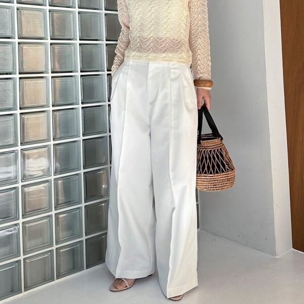 【NEW】ドゥ アルシーヴ（Doux archives）/センターシーム２タックワイドパンツの通販は