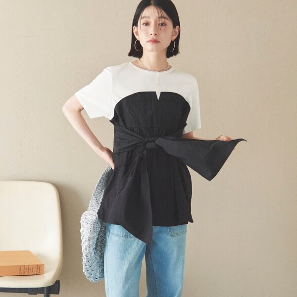 ドゥ アルシーヴ（Doux archives）/カットドッキングペプラムトップス