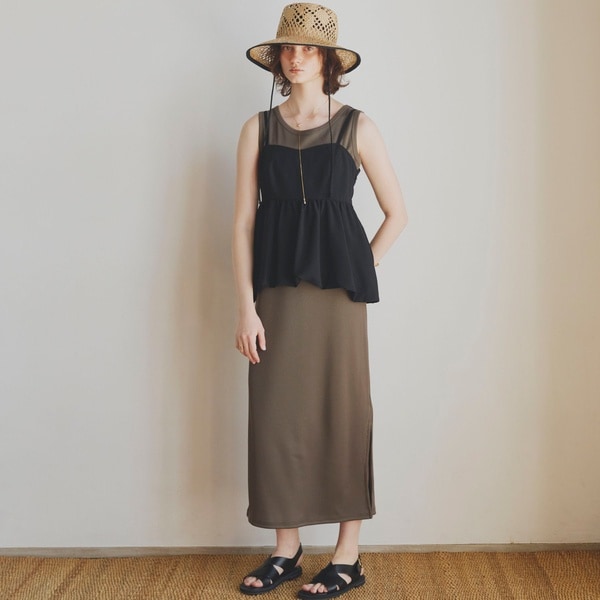 ドゥ アルシーヴ（Doux archives）/リブ２ＷＡＹノースリーブワンピース