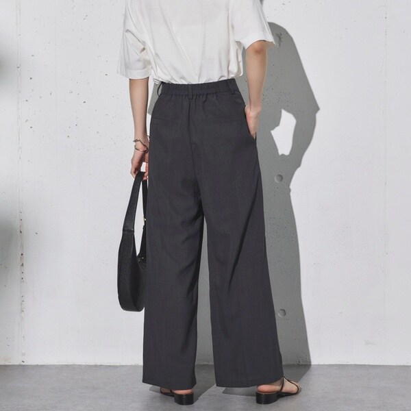 ドゥ アルシーヴ（Doux archives）/リネンライク2タックワイドパンツ