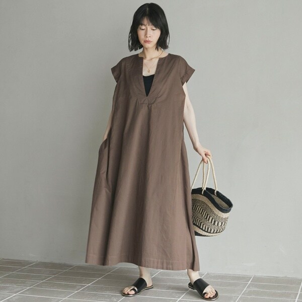 ドゥ アルシーヴ（Doux archives）/フレンチスキッパーボイルワンピース