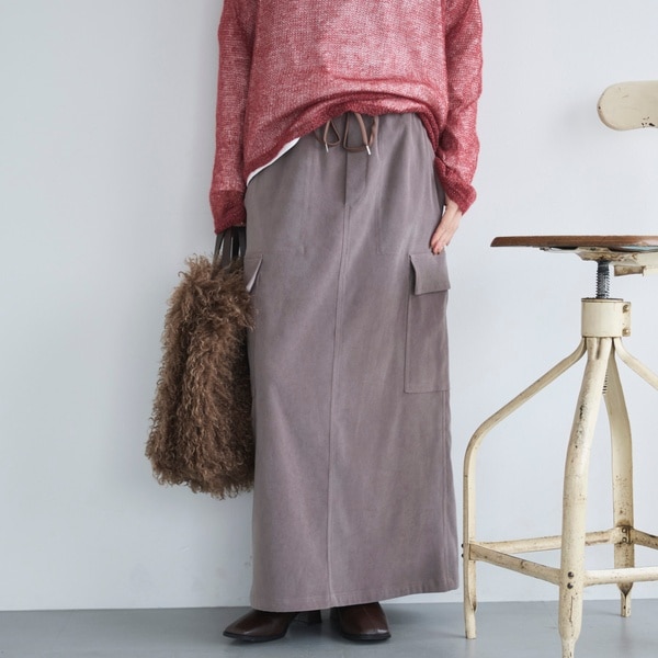 ドゥ アルシーヴ（Doux archives）/フェイクスエードカーゴスカート