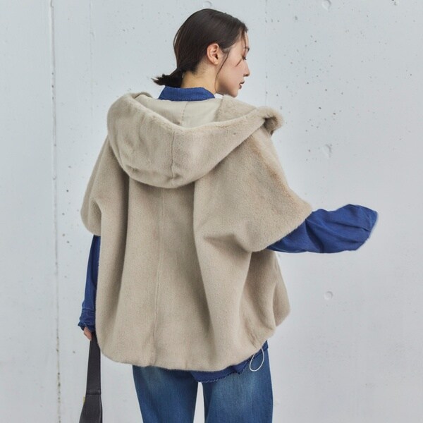 ドゥ アルシーヴ（Doux archives）/ミンクファーライクフーディーベスト