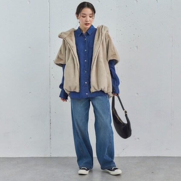 ドゥ アルシーヴ（Doux archives）/ミンクファーライクフーディーベスト