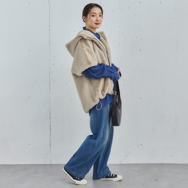 ドゥ アルシーヴ（Doux archives）/ミンクファーライクフーディーベスト