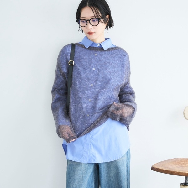 ドゥ アルシーヴ（Doux archives）/シアーモヘアニットプルオーバー