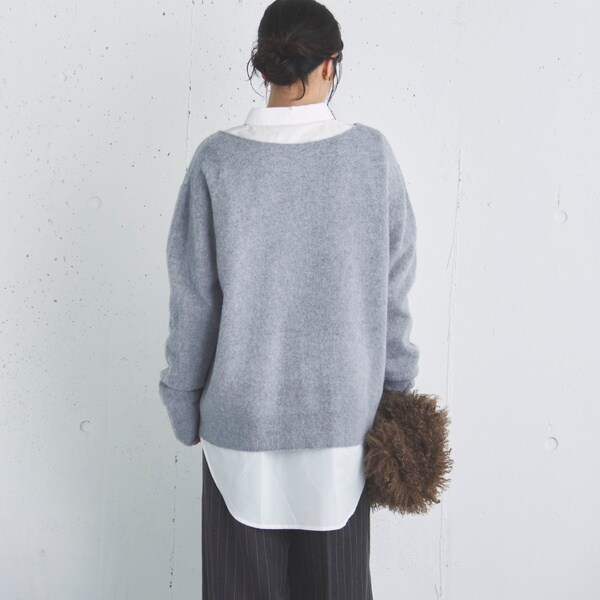 ドゥ アルシーヴ（Doux archives）/カシミヤウールキーネックニット