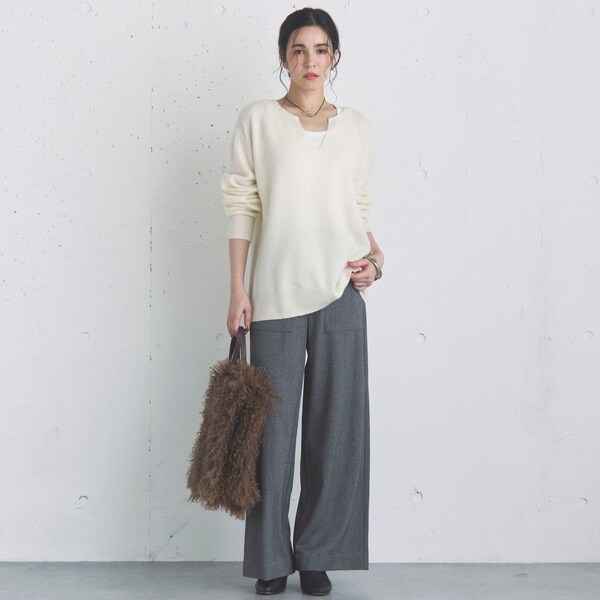 ドゥ アルシーヴ（Doux archives）/カシミヤウールキーネックニット