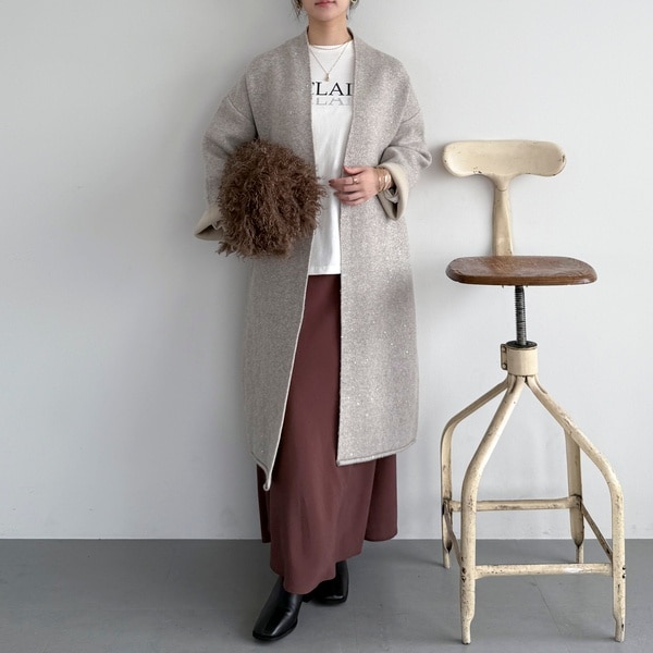 ドゥ アルシーヴ（Doux archives）/ラメ混Ｗフェイストッパーニット