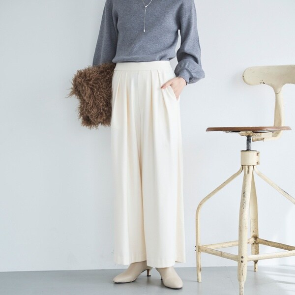 ドゥ アルシーヴ（Doux archives）/両面起毛タックワイドパンツ