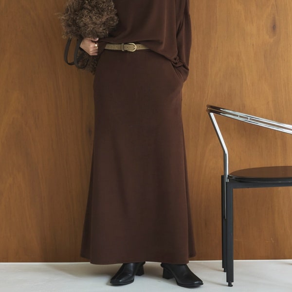 ドゥ アルシーヴ（Doux archives）/両面起毛ナロースカート