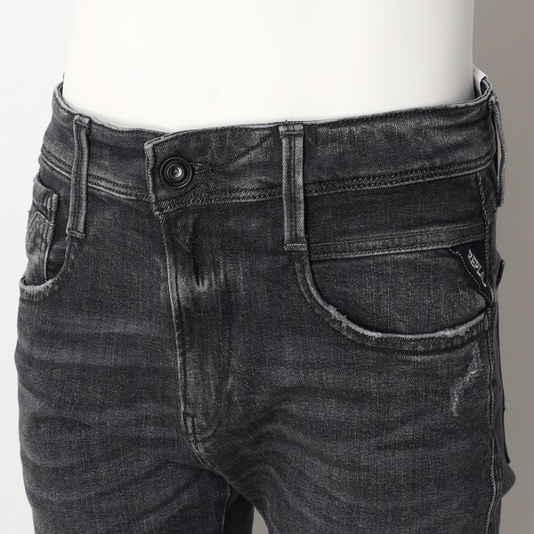 リプレイ/ANBASS Aged Eco 5year ブラックパワーストレッチデニムの