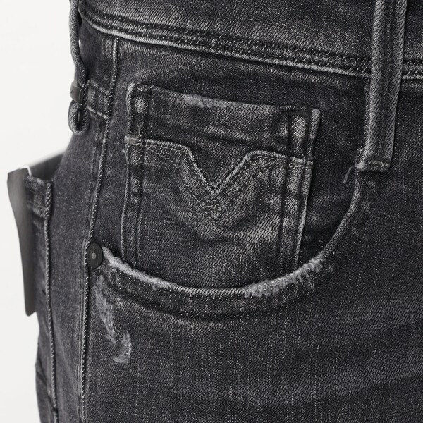 リプレイ/ANBASS Aged Eco 5year ブラックパワーストレッチデニムの