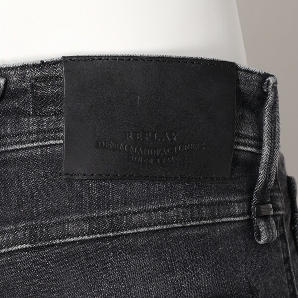 リプレイ/ANBASS Aged Eco 5year ブラックパワーストレッチデニムの