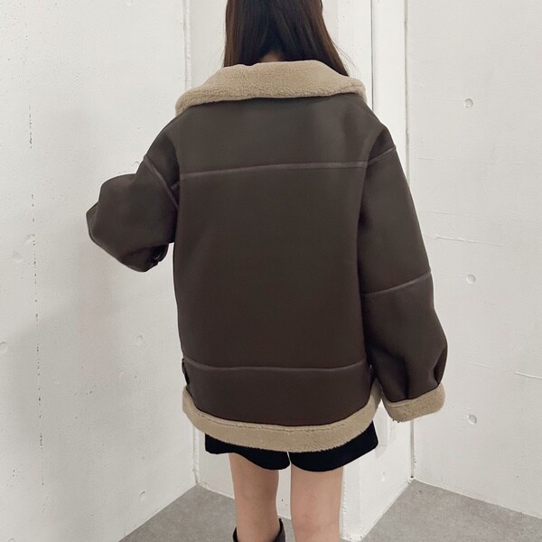 アルシーヴ（archives）/フェイクレザーミドルムートンジャケット