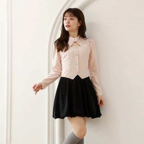 チーク（Cheek）/バルーンドッキングボウタイミニワンピースの通販は