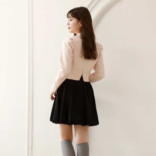 チーク（Cheek）/バルーンドッキングボウタイミニワンピースの通販は