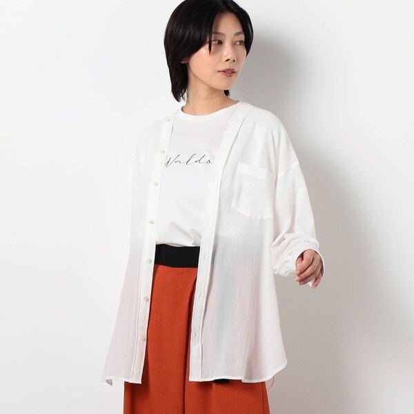 ニコルホワイト（NICOLE WHITE）/【WALDO】カラーレスハオリシャツ