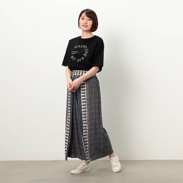 ニコルホワイト（NICOLE WHITE）/【WALDO】パネル柄プリントパンツ ニコルホワイト（NICOLE WHITE）/【WALDO】パネル柄プリントパンツの