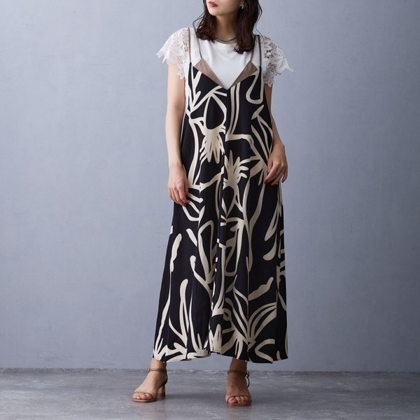 ニコルホワイト（NICOLE WHITE）/プリント柄キャミワンピース