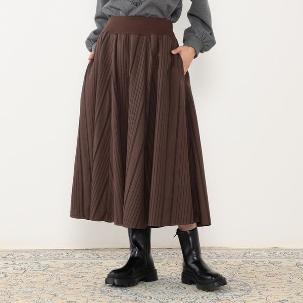 ニコルホワイト（NICOLE WHITE）/【WALDO】ジャガード柄ウエストリブフレアスカート