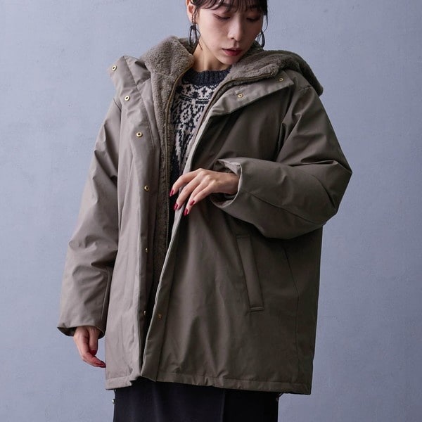 ニコルホワイト（NICOLE WHITE）/ファーライナー付きドロストダウンブルゾン