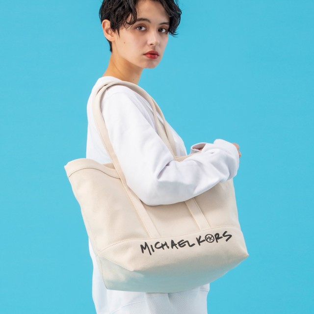 新品 マイケルコース MICHAEL KORS トートバッグ ラージ キャンバス トートバッグ