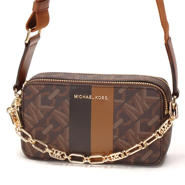 マイケル・コース（Michael Kors）/JET SET エンパイア シグネチャーロゴ ストライプ ダブルジップ カメラバッグ スモール_4
