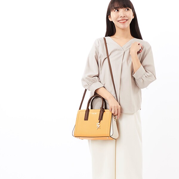 マイケル・コース（Michael Kors）/LAILA カラーブロック ぺブルレザー サッチェル スモール