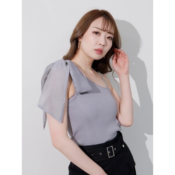 リップサービス（LIPSERVICE）/ショルダーリボンワンショルニットの通販は