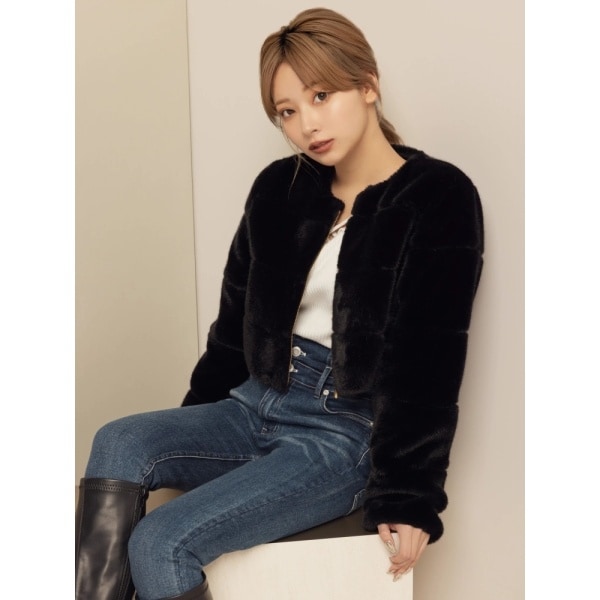 リップサービス（LIPSERVICE）/カッティングショートファージャケット