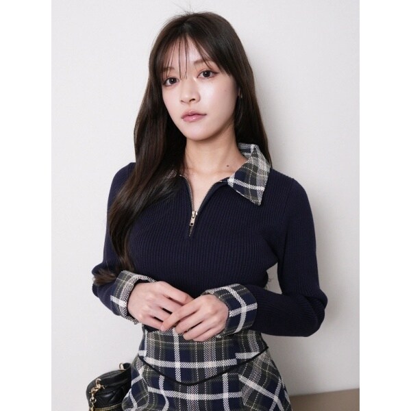 リップサービス（LIPSERVICE）/チェックカラーリブニット