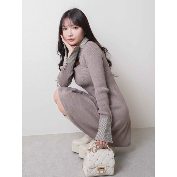 LIP SERVICE（リップサービス）｜ チェックカラーフレアニット